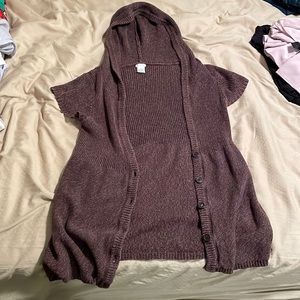 Maurices brown short sleeve cardigan